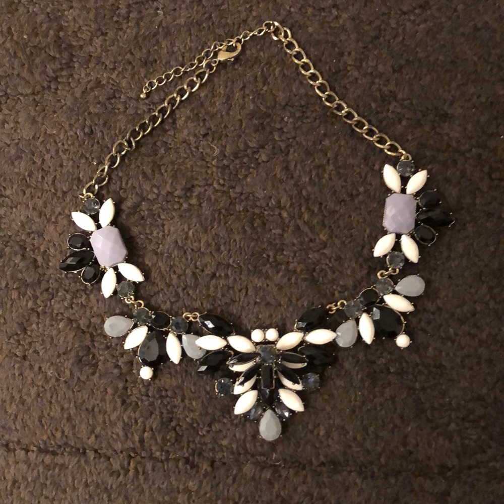 Black, white and gray statement necklace
